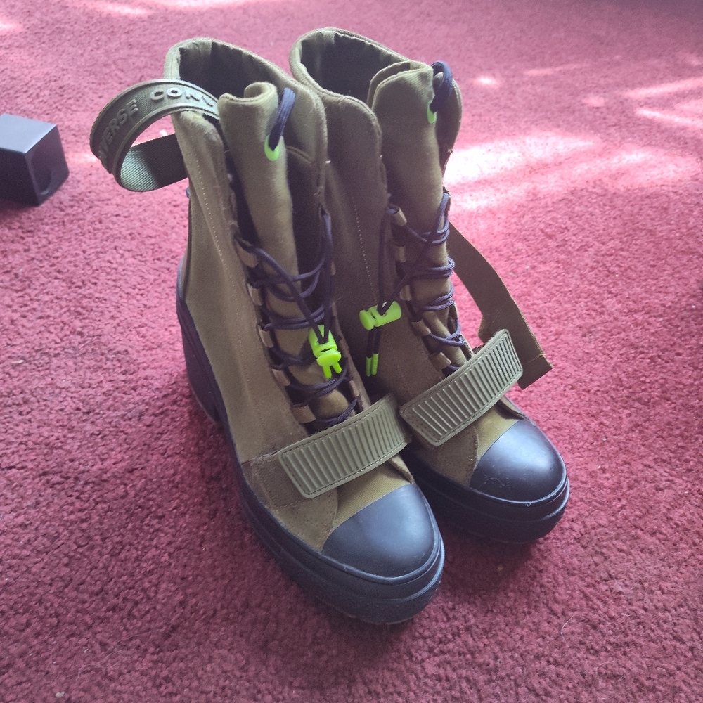 Converse High-Top Boots with Neon Accents